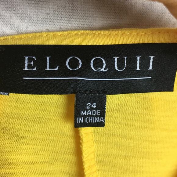 Eloquii NWOT Yellow Knit Layer Short Sleeve  Top 24 - Picture 6 of 7